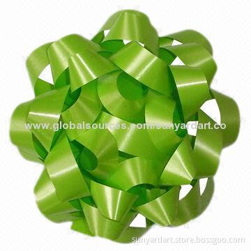 Polypropylene ribbon gift bow, measures 20mm x 6" x 28 loops